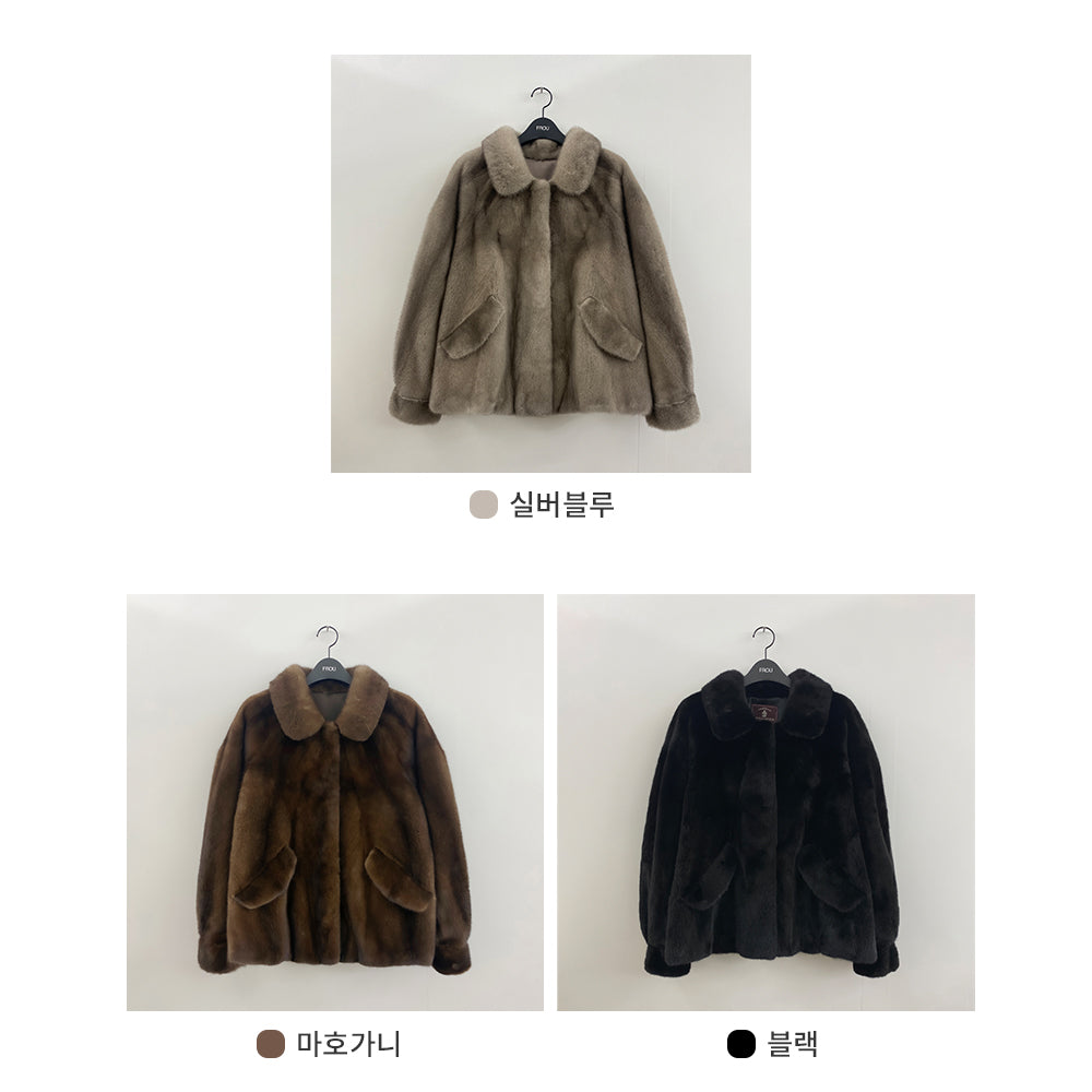 라운드 카라 플리츠 자켓